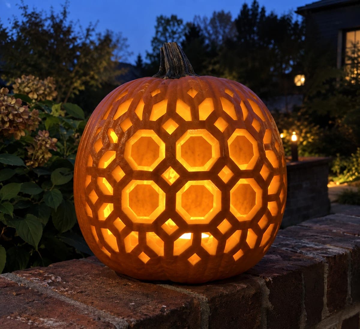 Octagon and Diamond Tessellation Expert Geometric Pumpkin