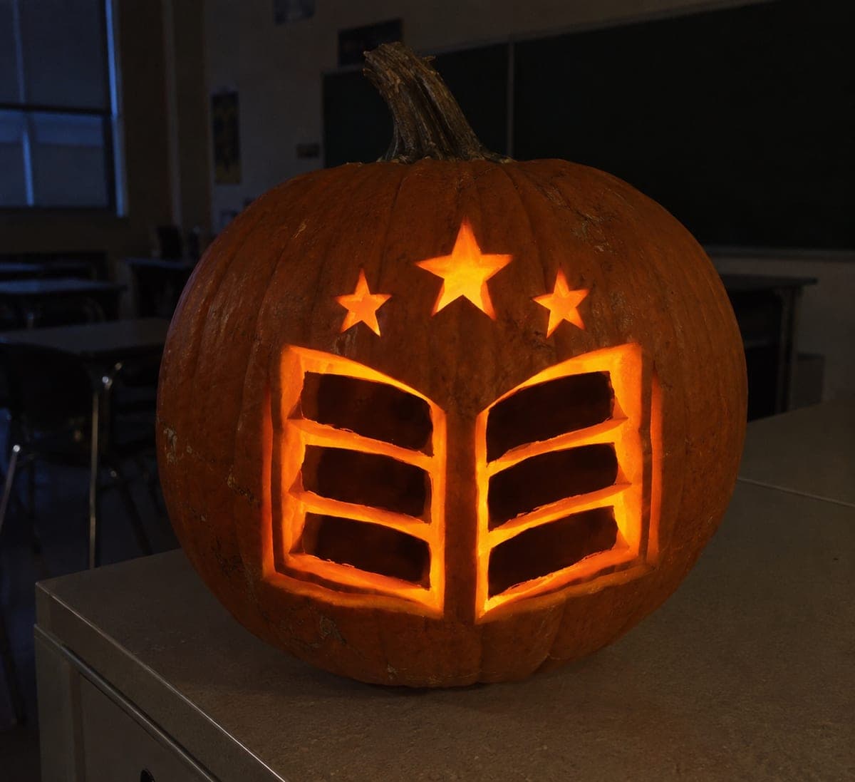 Open Book Cutout Classroom Pumpkin Carving