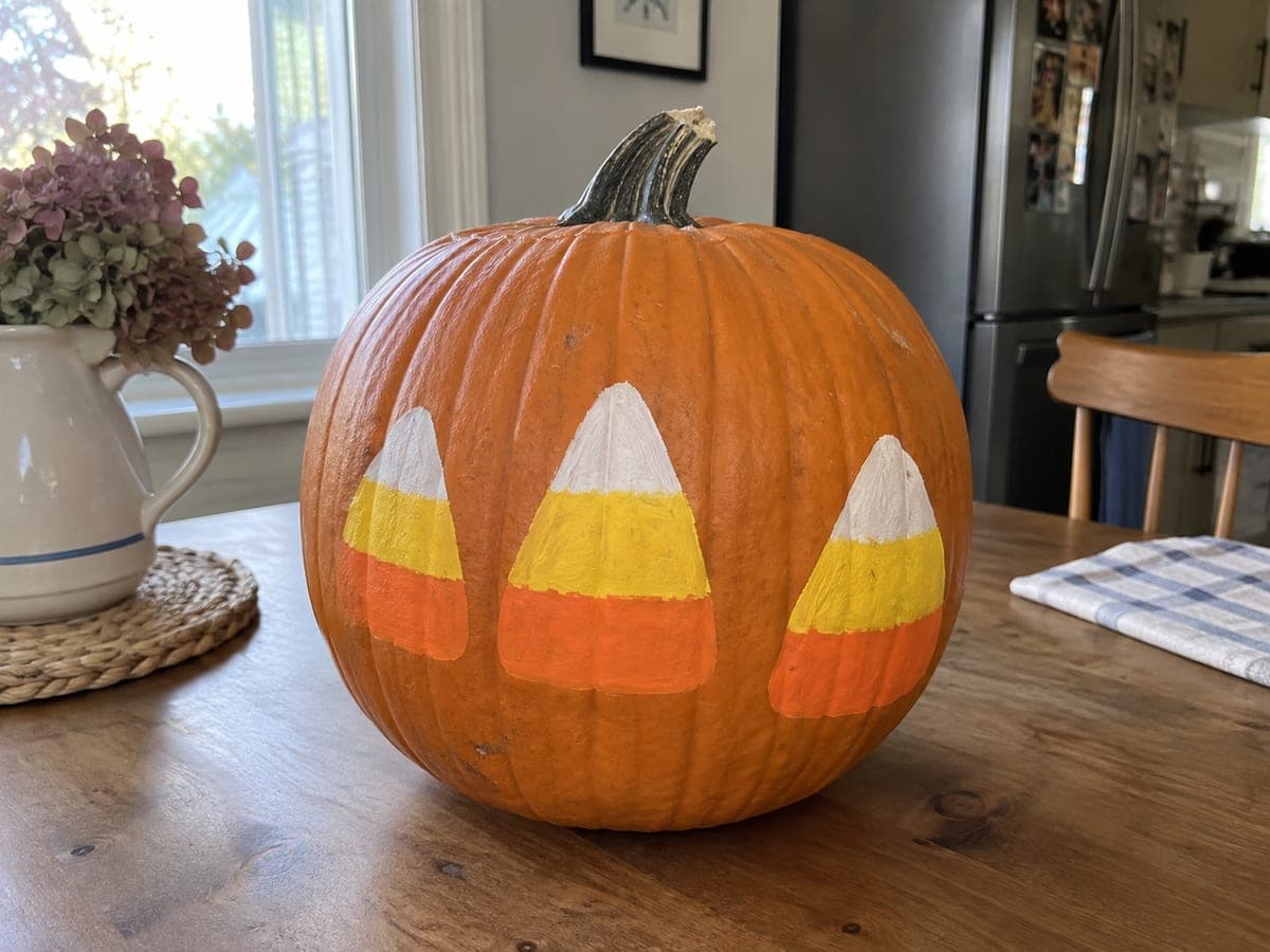 Painted Creative Pumpkin Design With Bold Flat Shapes