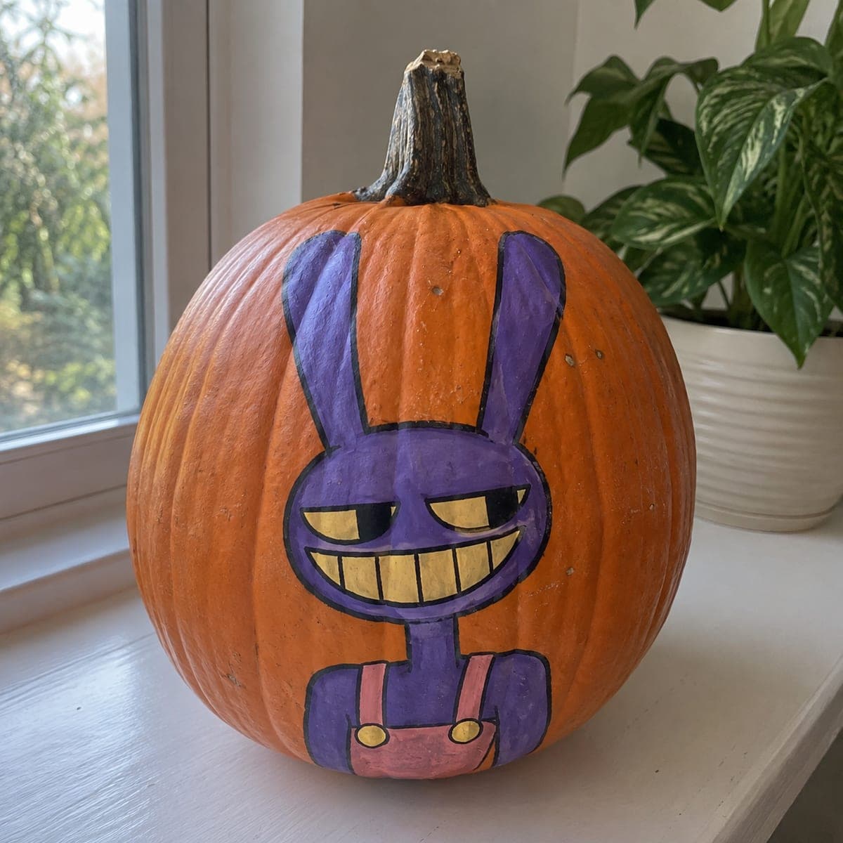 Painted Jax No-Carve Pumpkin With Bold Colors