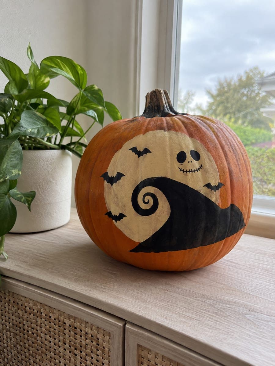 Painted Spiral Hill and Jack Face Pumpkin