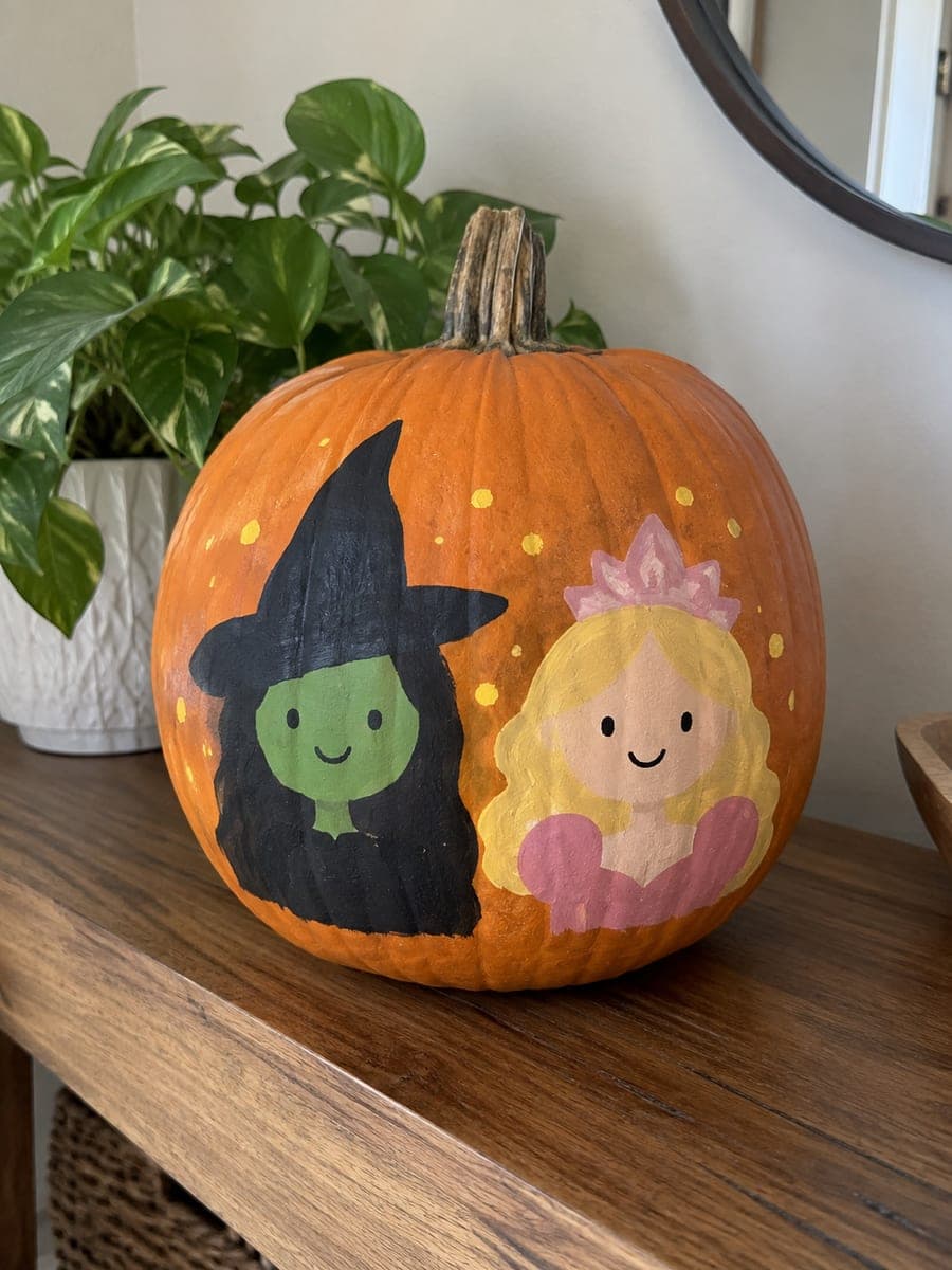 Painted Wicked Musical Simple Pumpkin Decoration