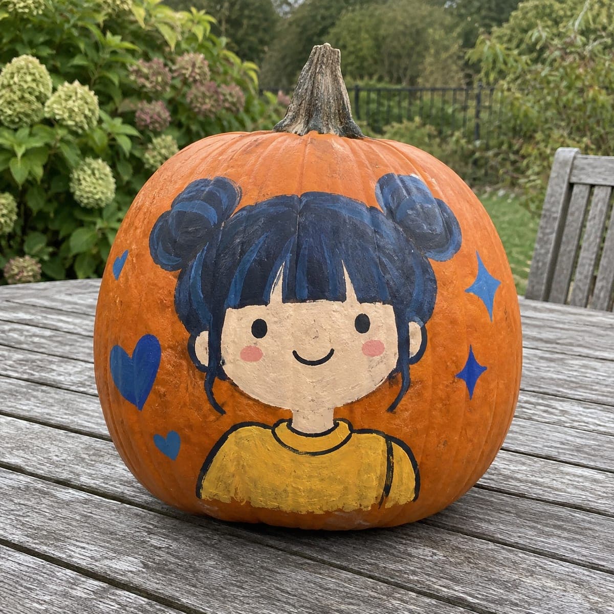 Painted Zoey KPop No-Carve Pumpkin Design