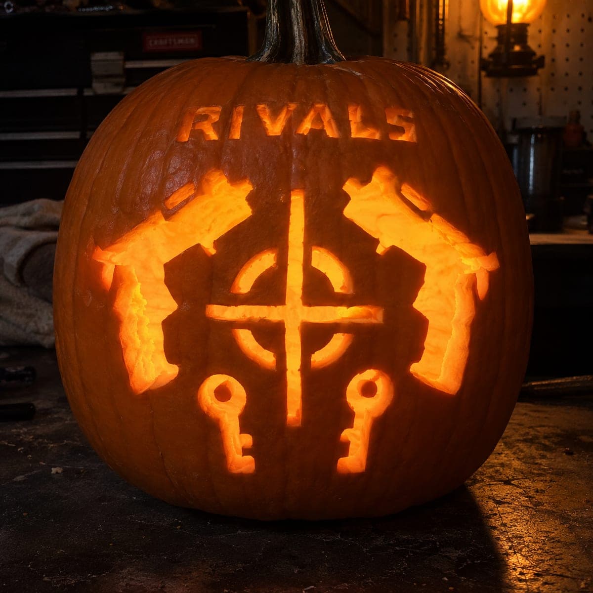 Rivals Toy Blaster and Target Silhouette Jack-O-Lantern