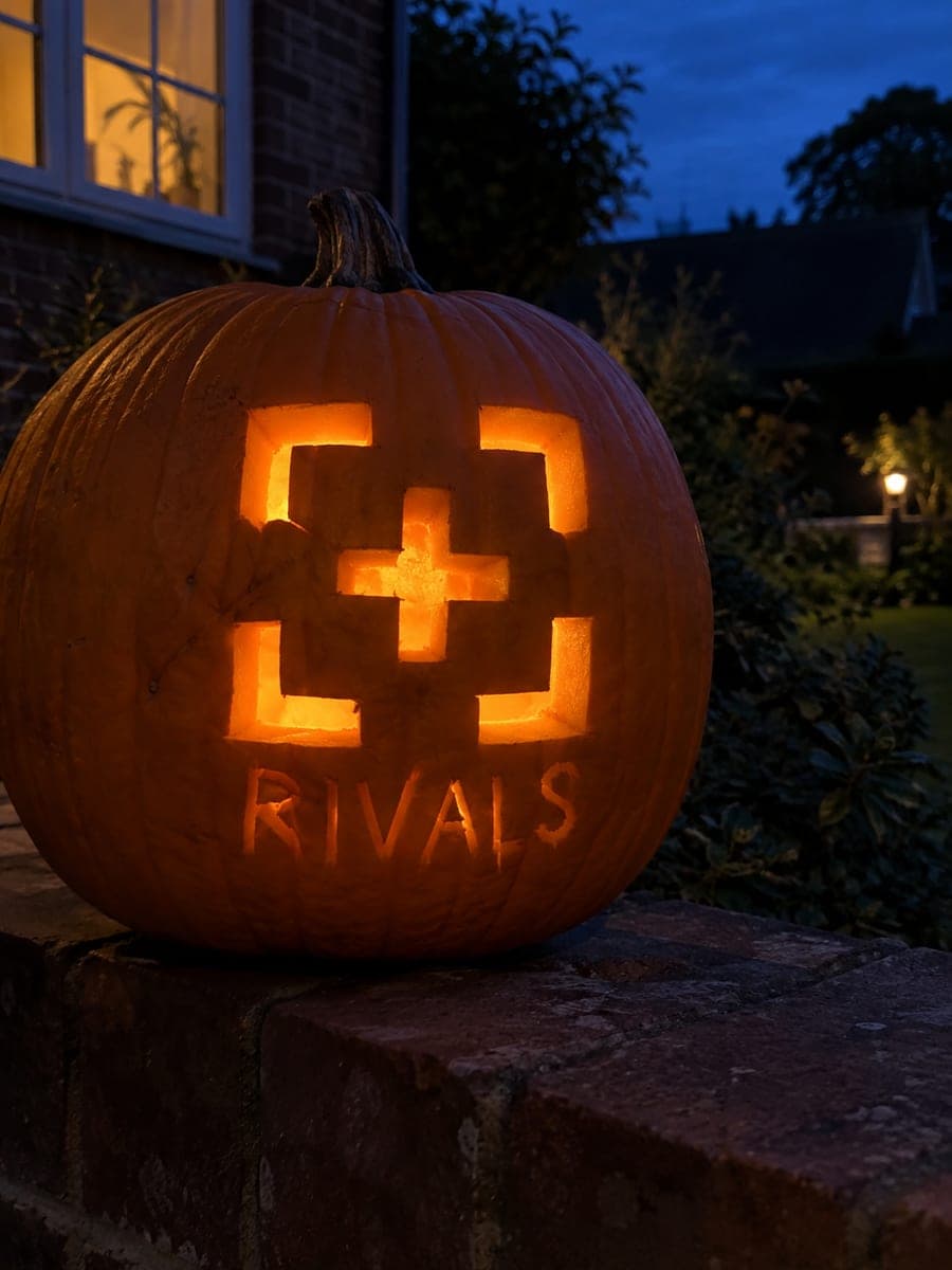 Roblox Rivals Target Pumpkin Glowing on Brick