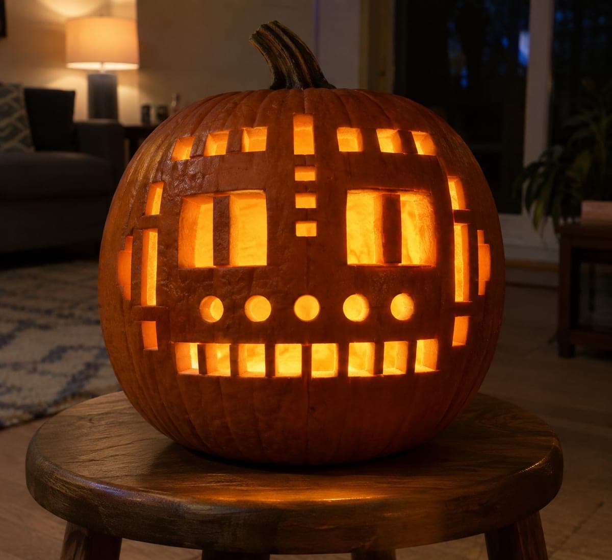 Robot Face Expert Pumpkin Carving Idea for Kids