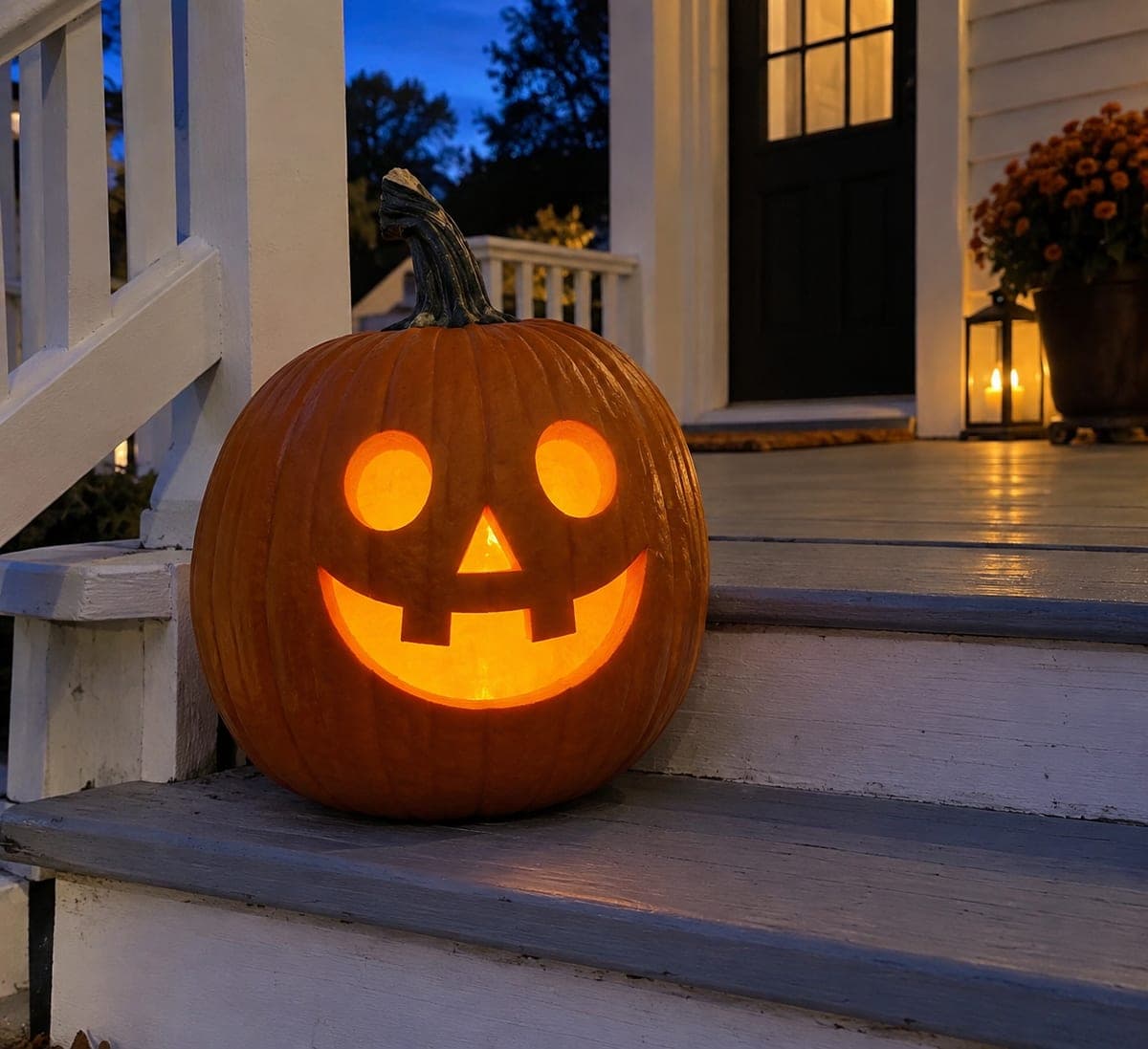 Round Eyes Square Tooth Jack-O-Lantern Classic Pumpkin