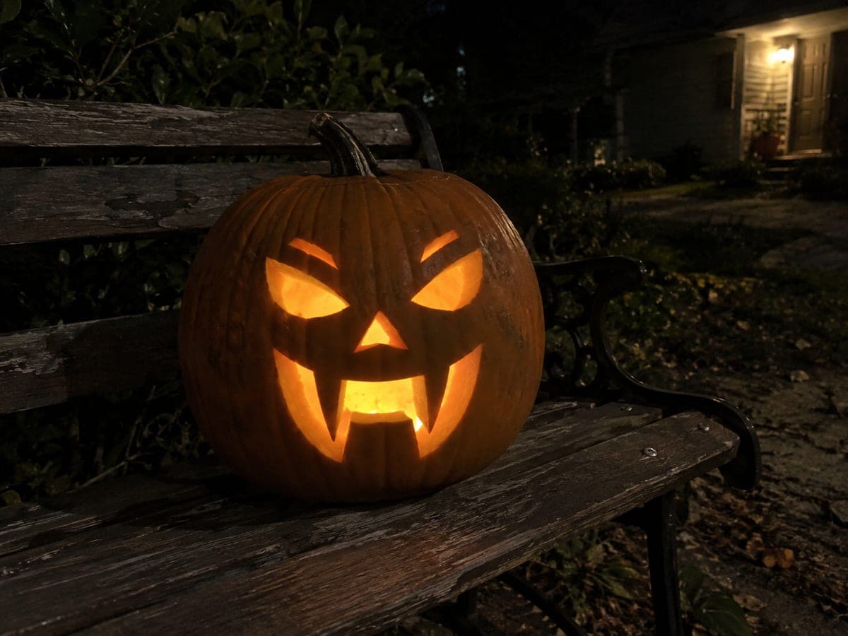 Scary Intermediate Jack-O-Lantern With Glowing Cutouts