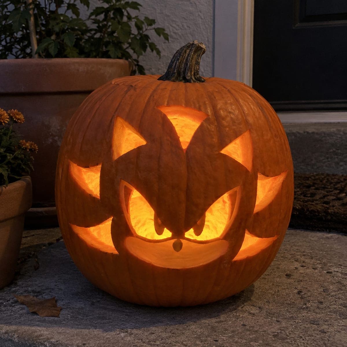 Shadow the Hedgehog Glowing Eyes Pumpkin Carving