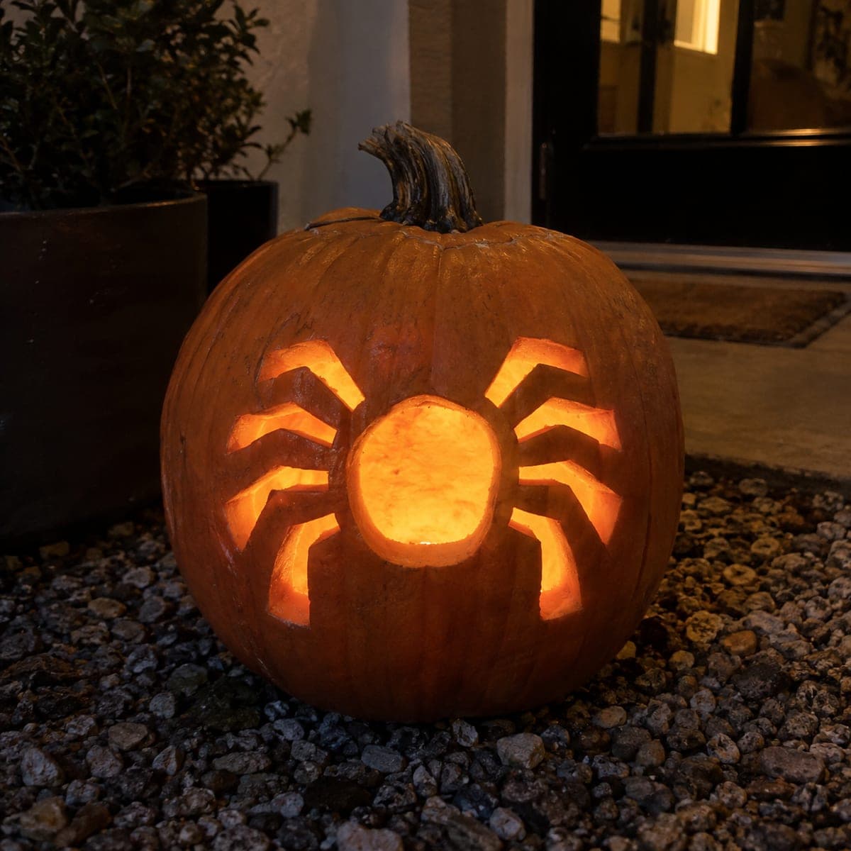 Simple Spider Cutout Pumpkin Carving Idea
