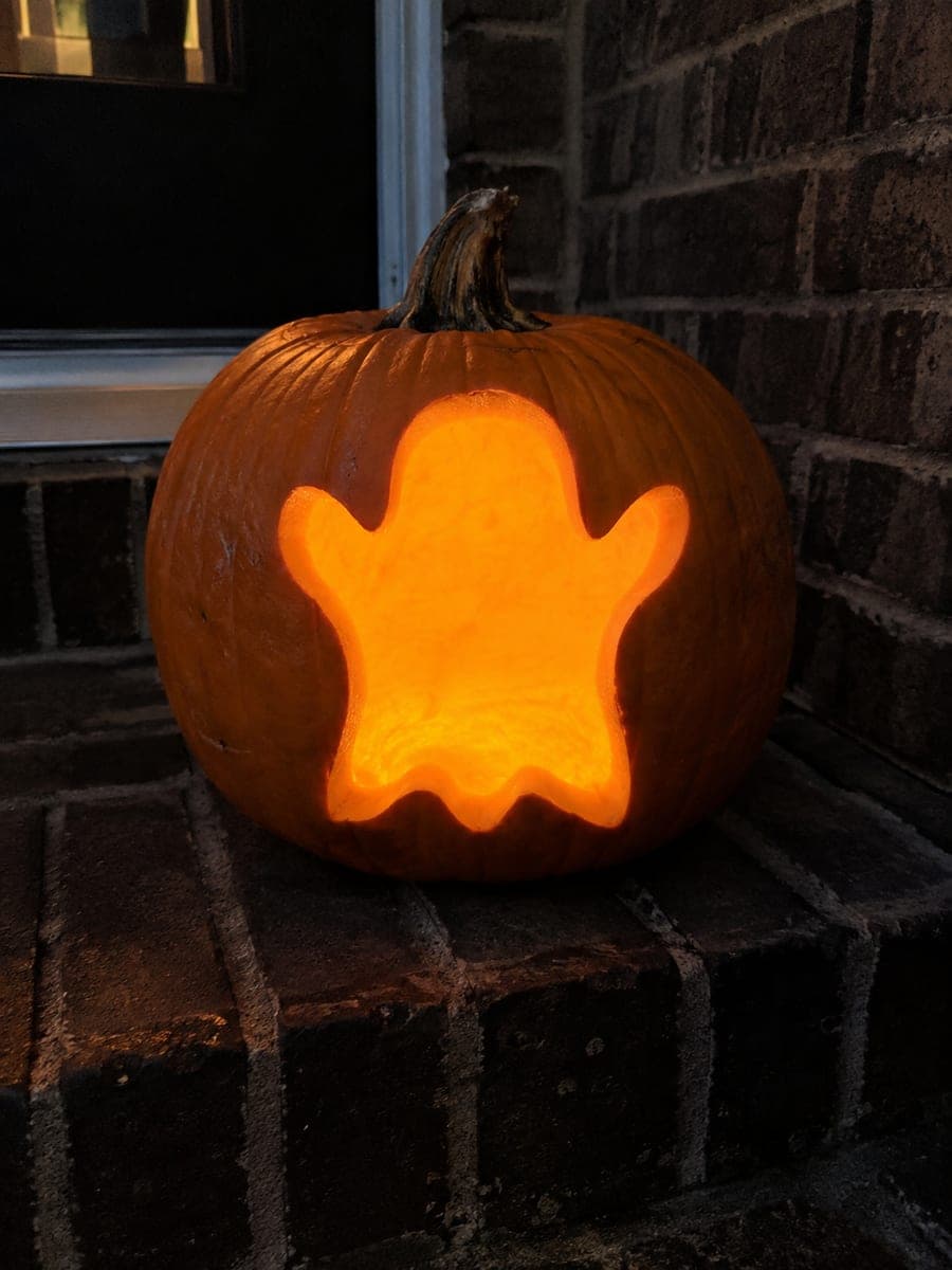 Single Ghost Silhouette Pumpkin Carving Idea