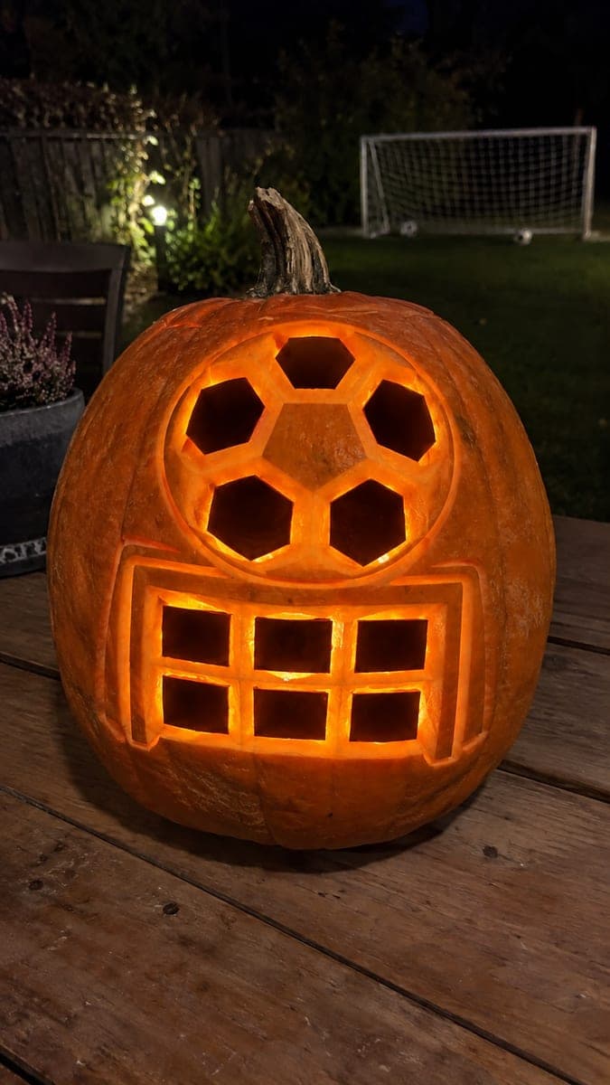 Soccer Ball and Goal Net Hard Pumpkin Carving