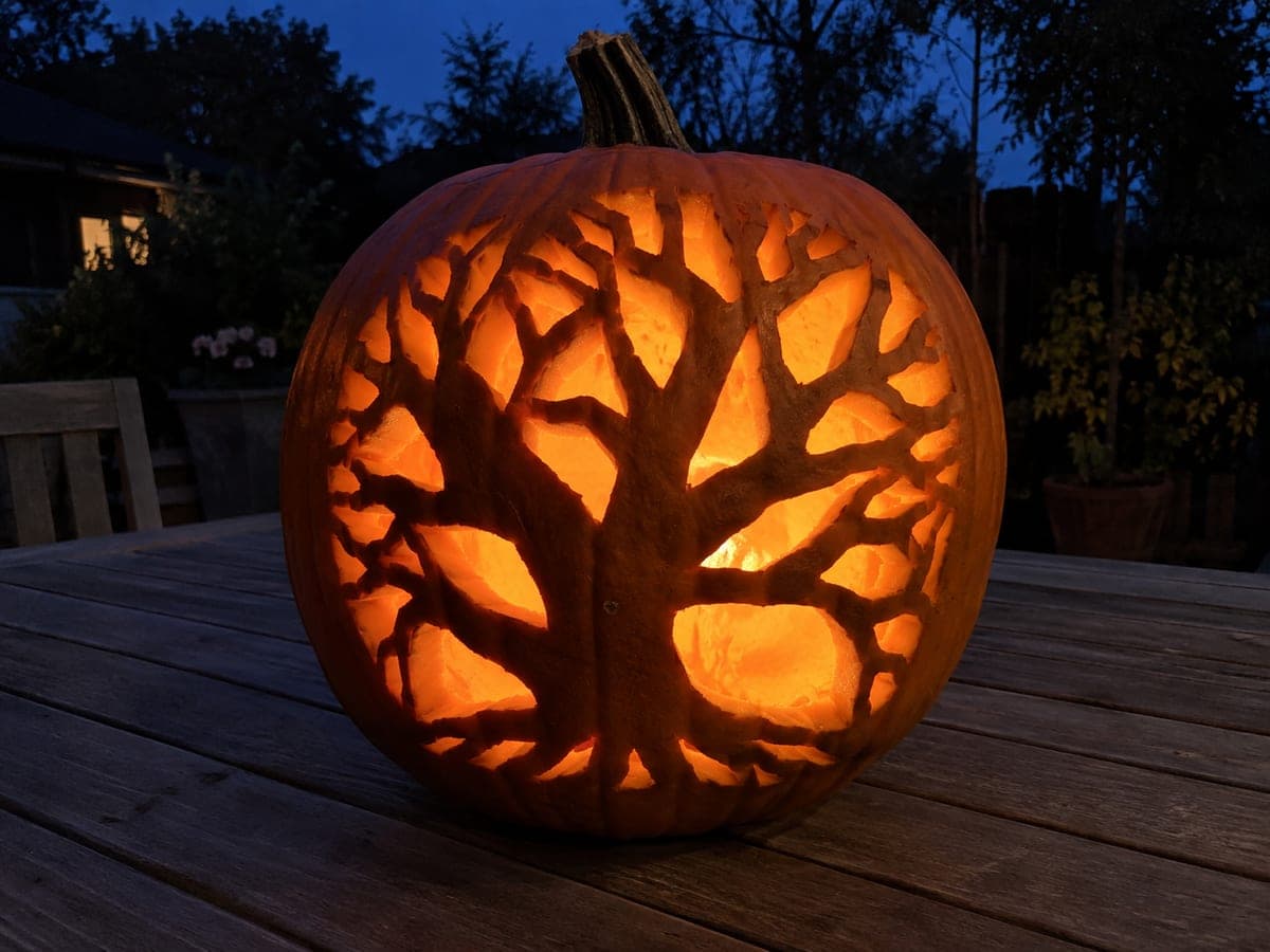Spooky Hard Pumpkin Carving With Intricate Glowing Openings