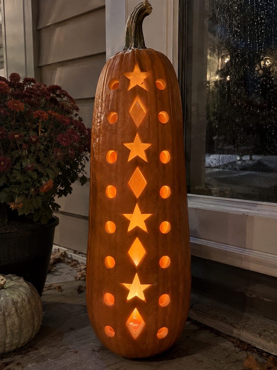Stars and Diamonds Tall Skinny Pumpkin Carving