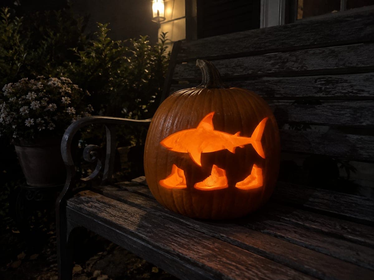 Steal a Brainrot Shark Sneakers Pumpkin Cutout