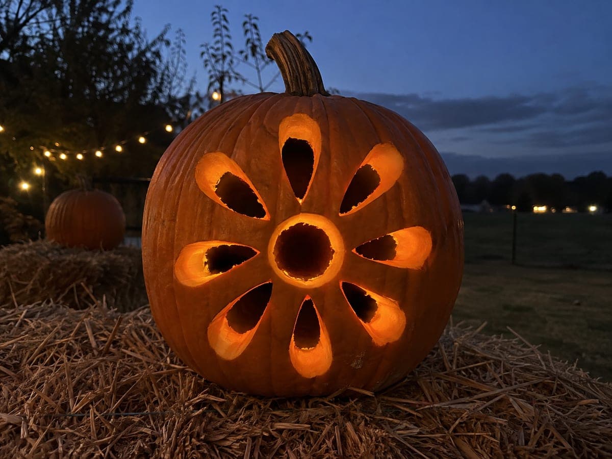 Sunburst Teardrop Cutout Contest Pumpkin Idea