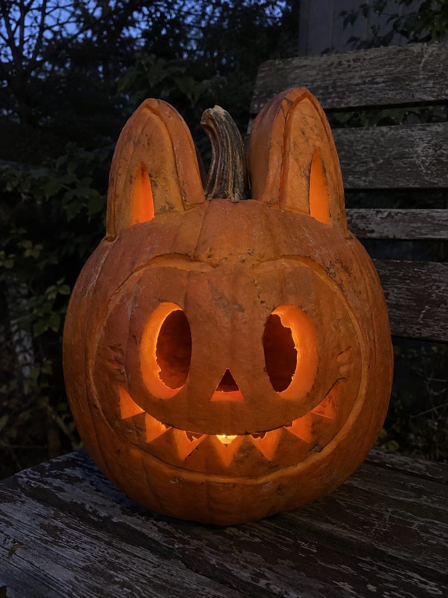 Tall-Eared Labubu Pumpkin with Rim-Rooted Teeth