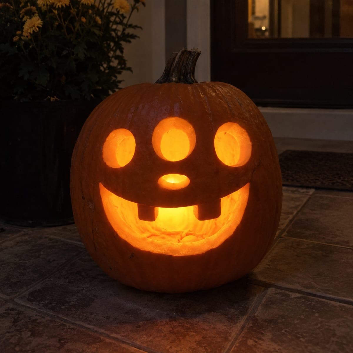 Three-Eyed Monster Jack-O-Lantern for 5 Year Olds