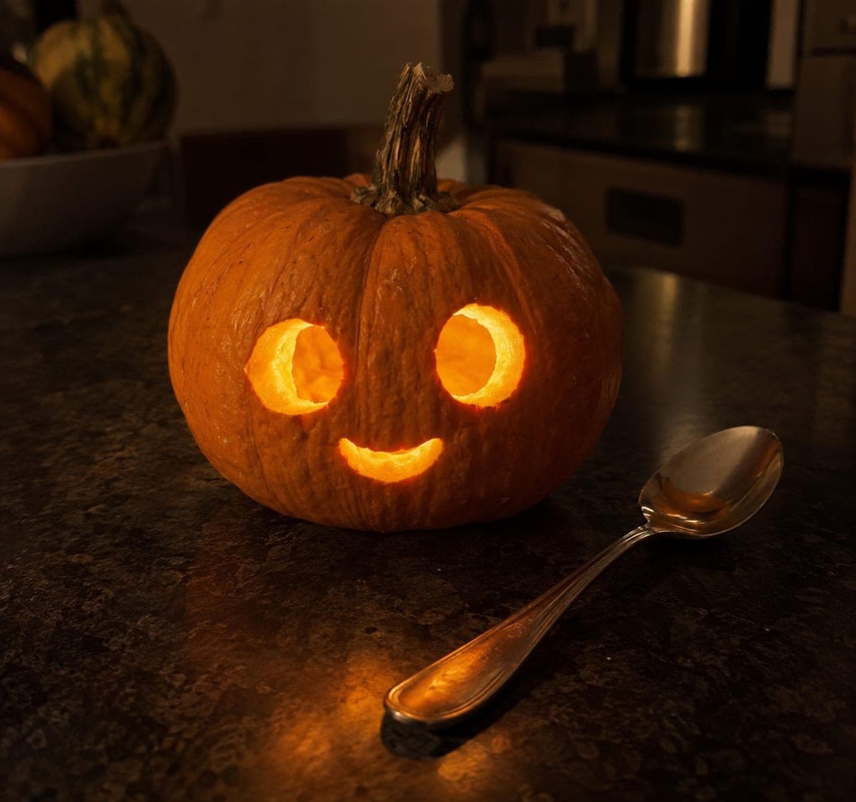 Tiny Three-Hole Jack-O-Lantern Mini Pumpkin