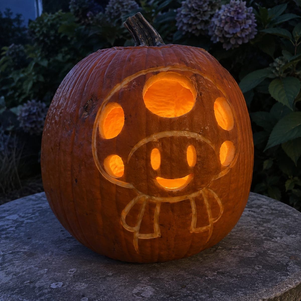 Toad Jack-O-Lantern with Cap Spots and Vest Outline