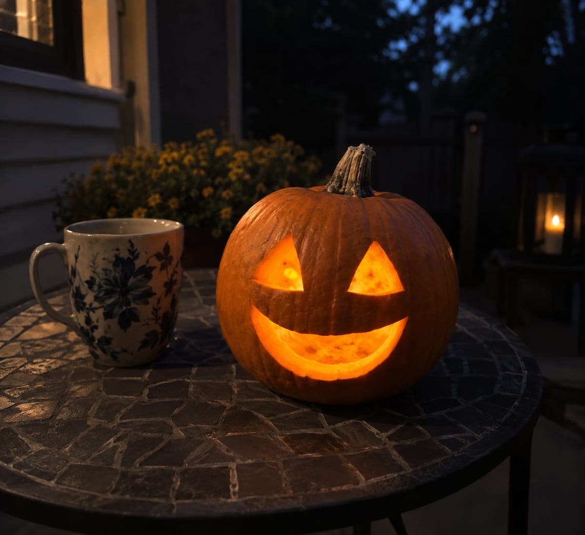Triangle Eyes and Crescent Smile Small Pumpkin