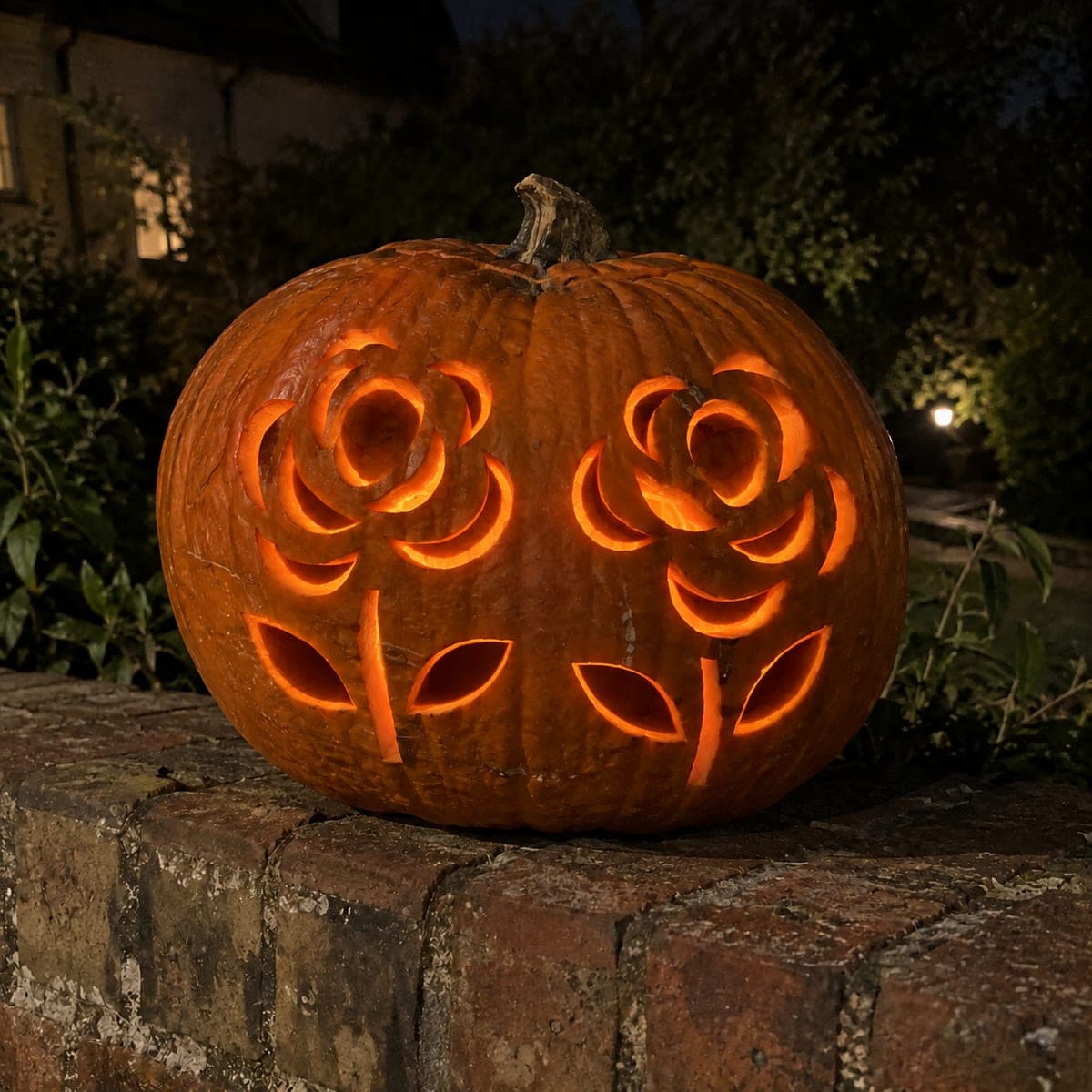 Twin Rose Pumpkin with Connected Petal Bridges