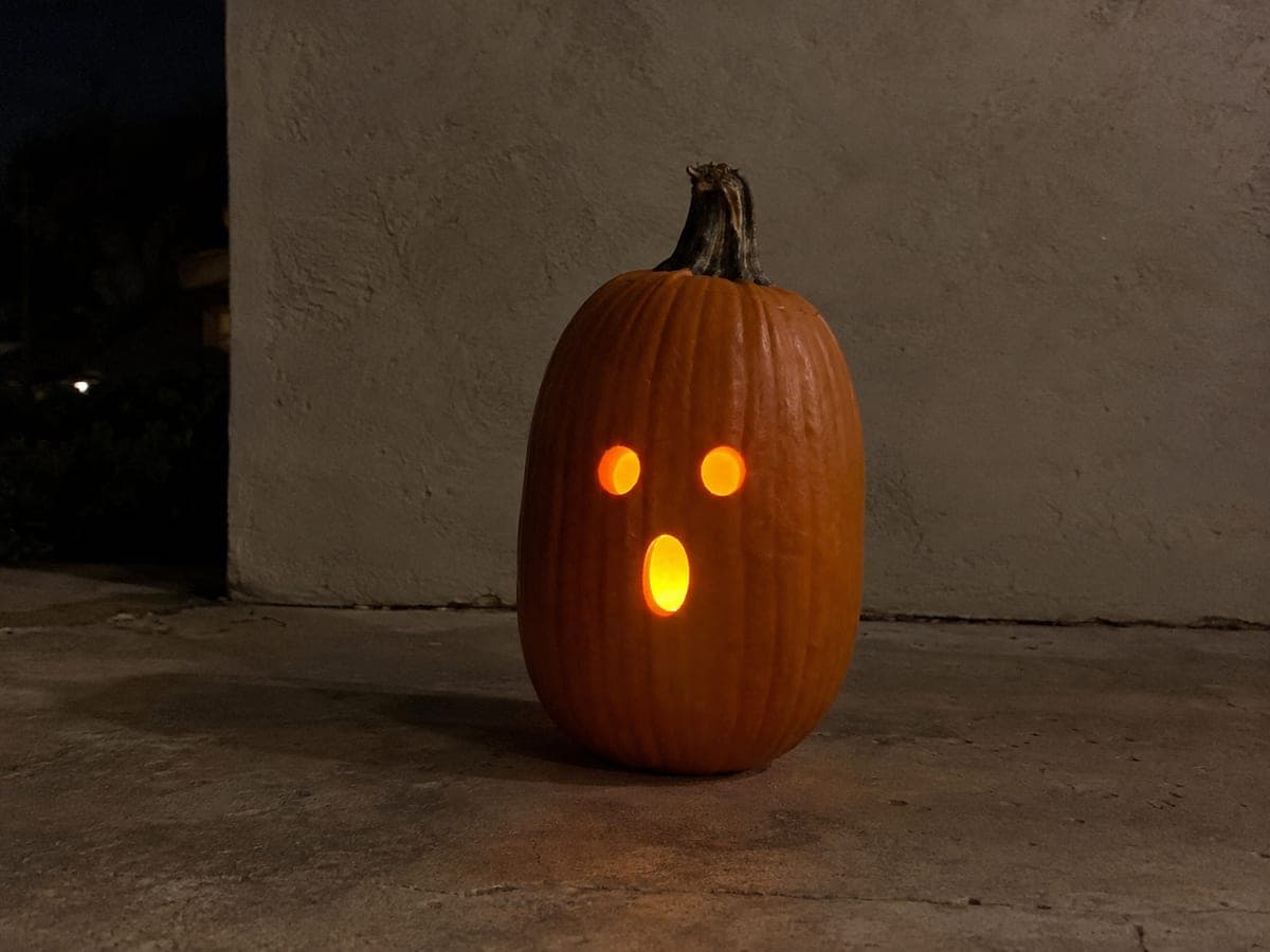 Two Eyes One Mouth Minimalist Pumpkin Carving Idea