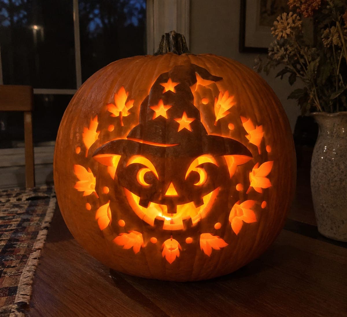 Witch Hat and Face Expert Traditional Pumpkin Carving