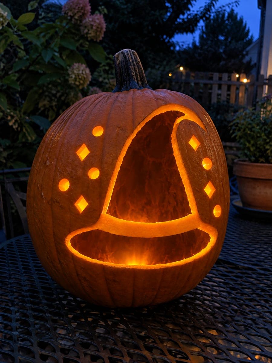Witch Hat With Solid Hatband Cutout Pumpkin Carving
