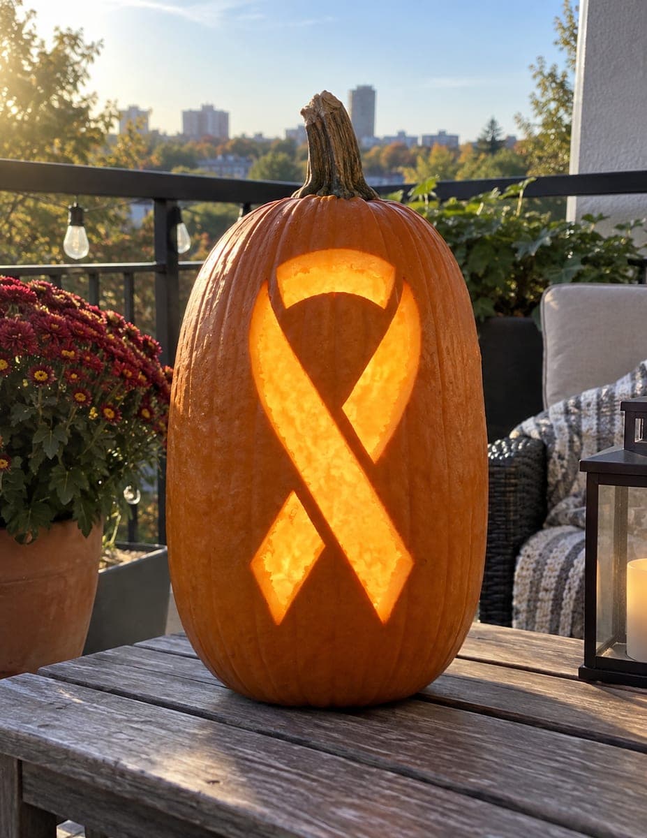 Awareness Ribbon Outline Pumpkin