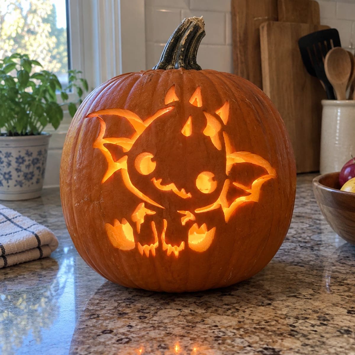 Baby Dragon With Small Wings Pumpkin