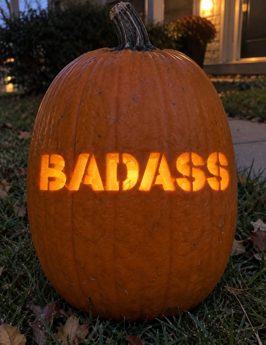 Badass Block-Letter Pumpkin
