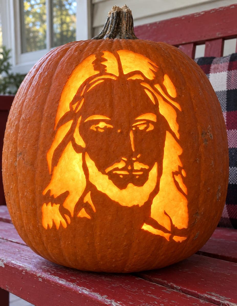 Bearded Religious Portrait Pumpkin