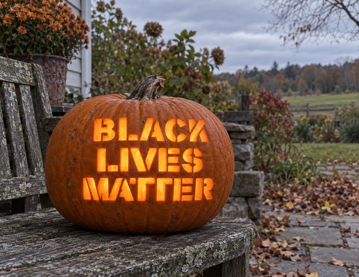 Black Lives Matter Block-Letter Pumpkin