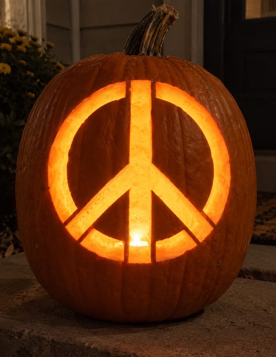 Bold Peace Sign Pumpkin