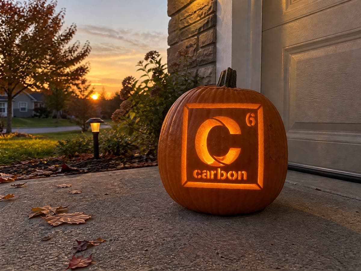 Carbon Periodic Table Tile Pumpkin