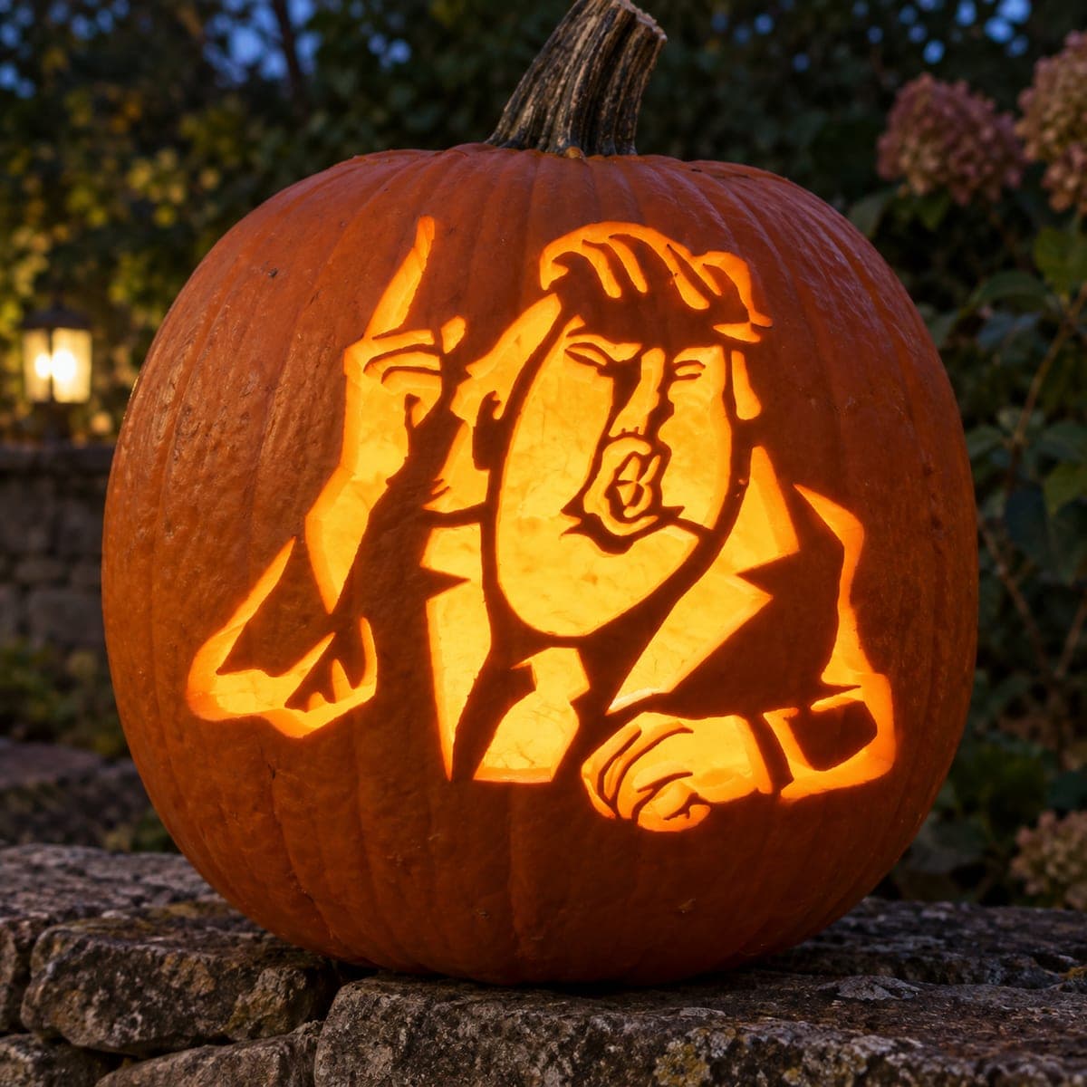 Cartoon Politician With Raised Finger Pumpkin
