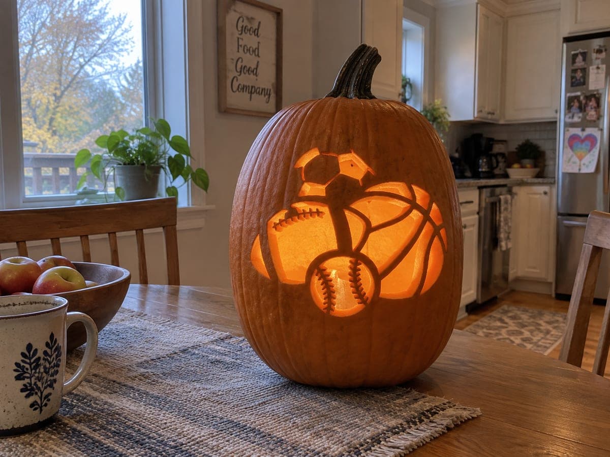 Cluster of Sports Balls Pumpkin