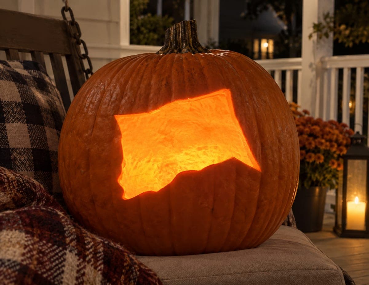Connecticut State Outline Pumpkin