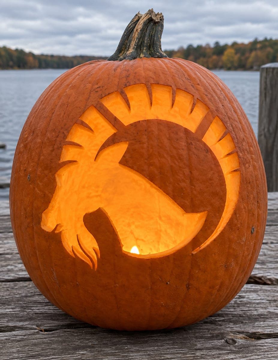 Crested Spartan Helmet Pumpkin