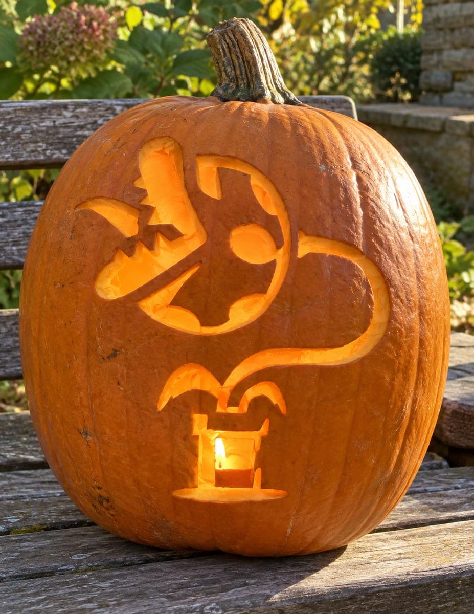 Curving Carnivorous Plant Pumpkin