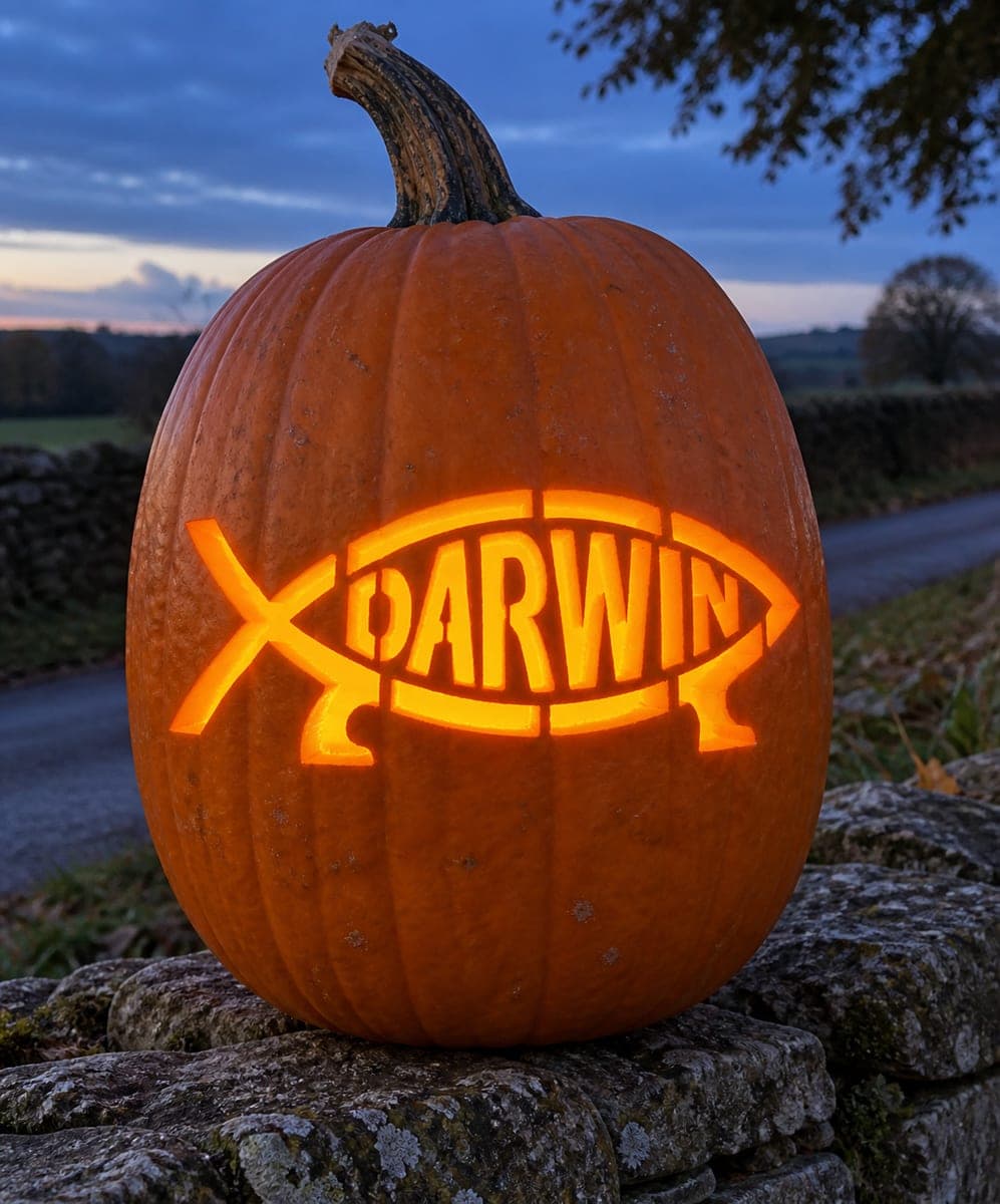 Darwin Fish With Legs Pumpkin