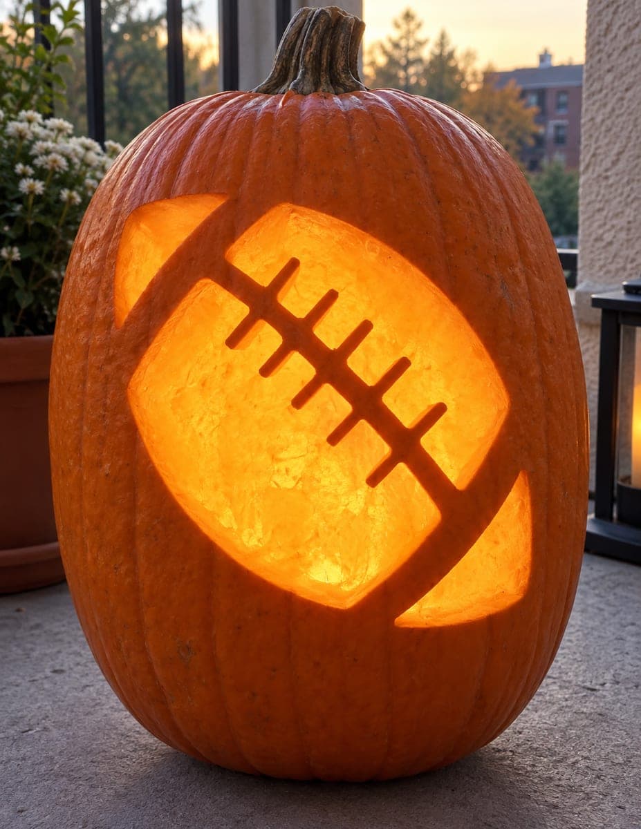 Diagonal Football With Laces Pumpkin