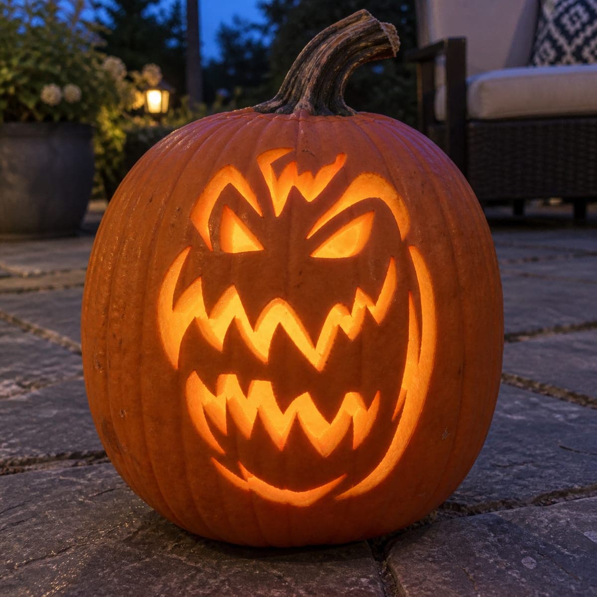 Double-Zigzag Grin Jack-O-Lantern Pumpkin