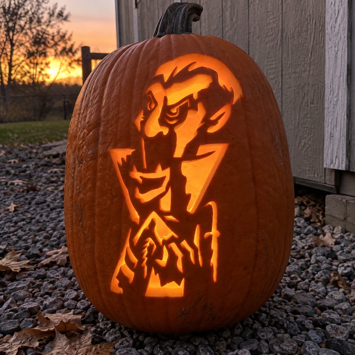 Dramatic Side-Glance Dracula Pumpkin