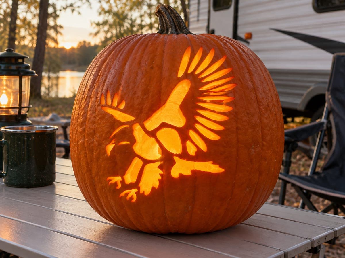Eagle With Fanned Wings Pumpkin