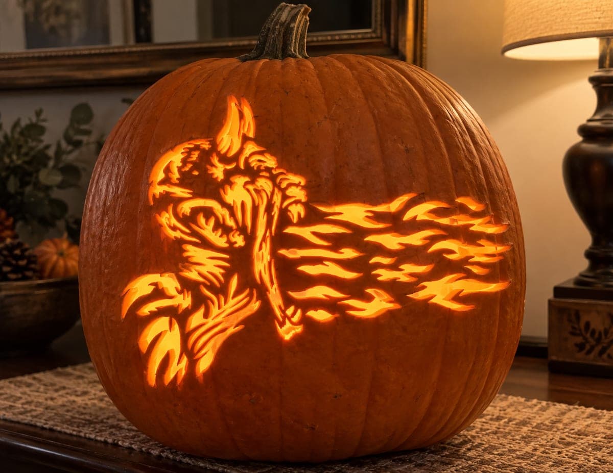 Fire-Breathing Dragon Profile Pumpkin