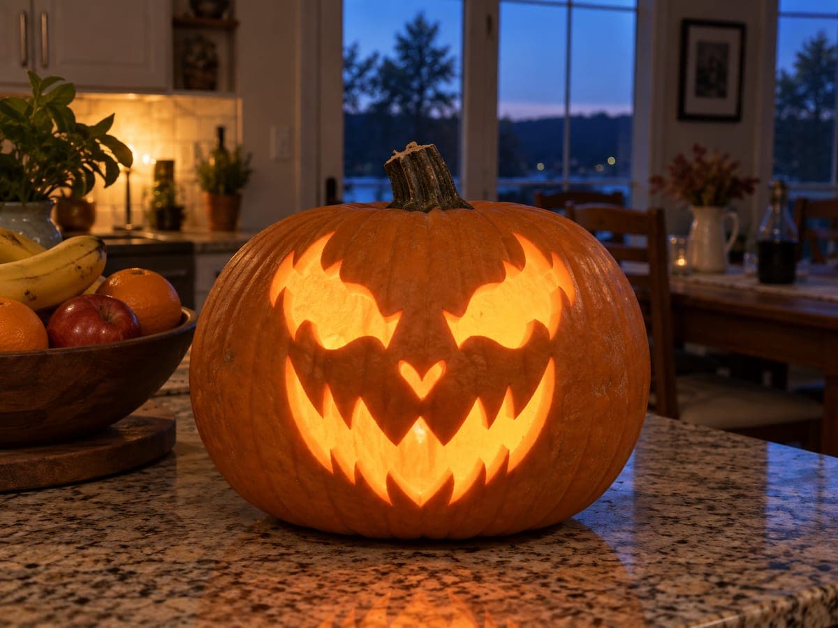 Flame-Eyed Sharp-Tooth Jack-O-Lantern Pumpkin