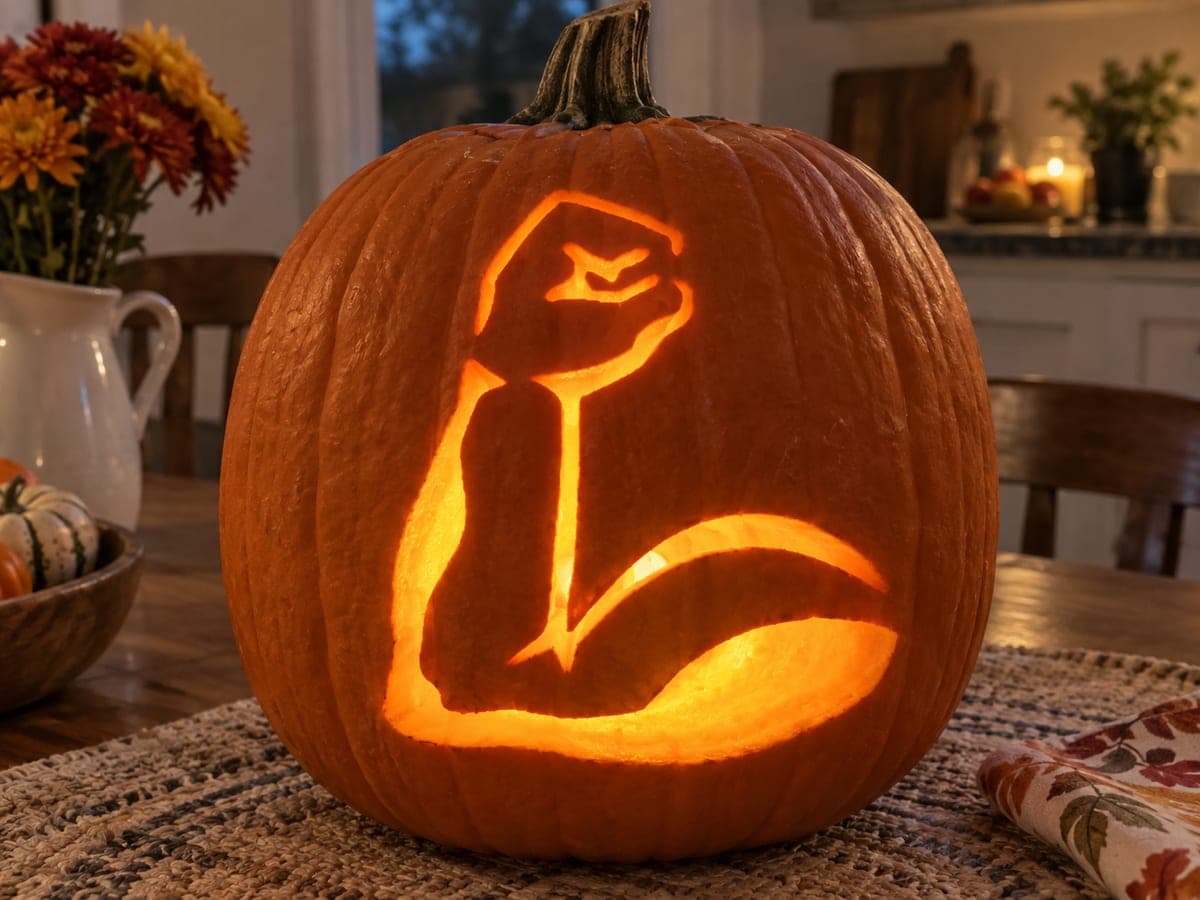 Flexed Biceps Emoji Pumpkin