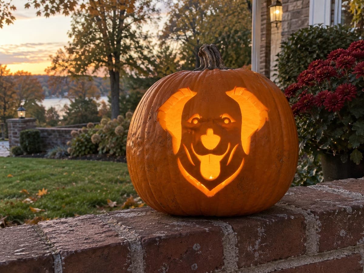 Floppy-Eared Dog Head Pumpkin